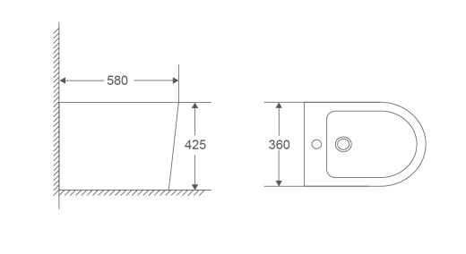 Біде підлогове Mixxus Premium BEVEL-0601 580х360х425mm (MP6598) - 5