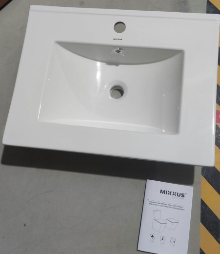 Раковина меблева Mixxus Premium CUBIC-1501 610х460х170mm з отвором під змішувач та переливом (MP6495) - 5