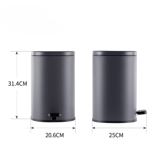 Мусорное ведро с плавным закрытием овальное Mixxus Premium Olivary-TC0105 Graphite 5 л цвет графит (MI7063) - 2