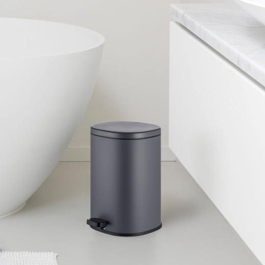 Мусорное ведро с плавным закрытием овальное Mixxus Premium Olivary-TC0105 Graphite 5 л цвет графит (MI7063) - 3