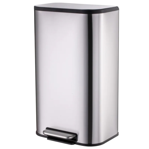 Мусорное ведро с плавным закрытием прямоугольное Mixxus Cubic-TC0112 SS Color 12л цвет нержавейка (MI7089) - 1