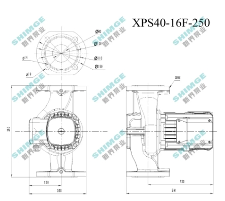 Циркуляційний насос SHIMGE XPS40-16F-250 (380В, 1,0 кВт) - 3