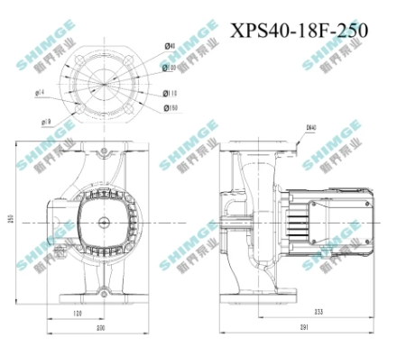 Циркуляційний насос SHIMGE XPS40-18F-250 (380В, 1,3 кВт) - 3