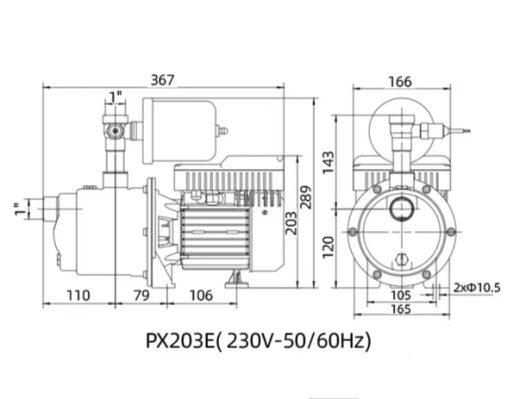 Багатоступінчаста насосна станція SHIMGE PX203-E (0,37 кВт) - 3