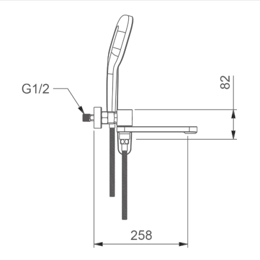 Смеситель для ванны G3210 GAPPO однорычажный, короткий поворотный излив, латунь, 35 (хром) - 2
