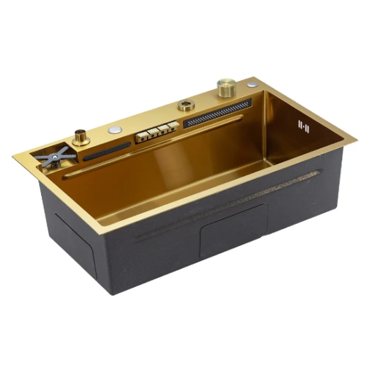 Кухонна мийка Frap GS 7547-13 PROFI з повним комплектом аксесуарів (GOLD) - 3