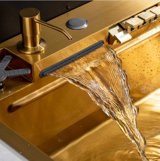 Кухонна мийка Frap GS 7547-13 PROFI з повним комплектом аксесуарів (GOLD) - 8