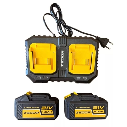 Пила ланцюгова акумуляторна ZEGOR CSPB-21BL-16W 2*(21 V, 4 Ач) (шина 400мм) у коробці (Серія PROFESSIONAL) - 4