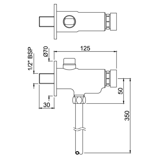 Кран-дозатор JAQUAR PRESSMATIC для писсуара (PRS-CHR-077) - 2