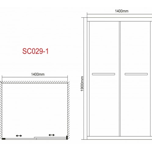 Двері розсувні Grace 140х190 см хром ребристе скло SC029-1-140Р - 5