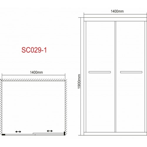 Двері розсувні Grace 140х190 см хром прозоре скло SC029-1-140П - 2