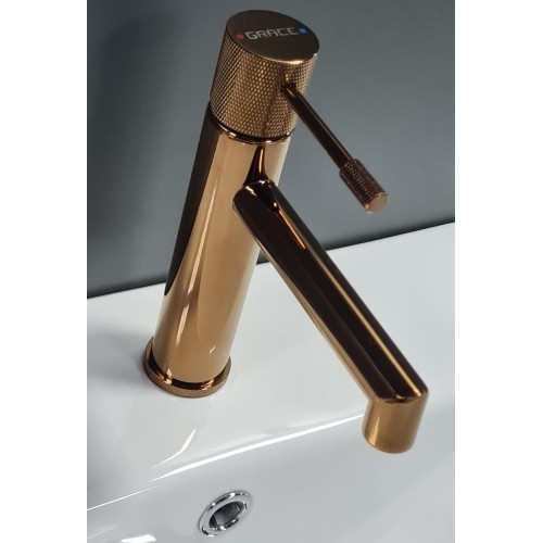 Змішувач для умивальника Grace ARIA-101 GOLD RED низький червоне золото - 2