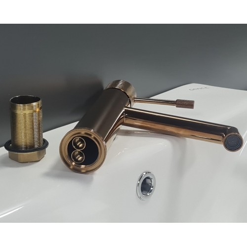 Змішувач для умивальника Grace ARIA-101 GOLD RED низький червоне золото - 3