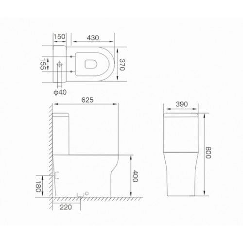 Унітаз-компакт Grace ARIA CT8134 керамічний RIMLESS - 5