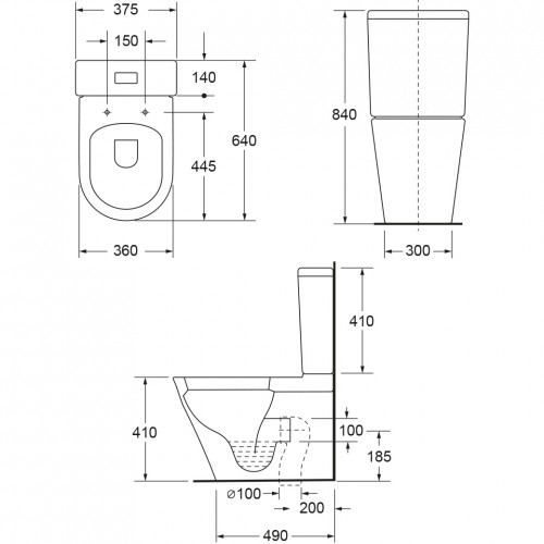 Унітаз-компакт Grace MORI CT8172S керамічний RIMLESS - 6