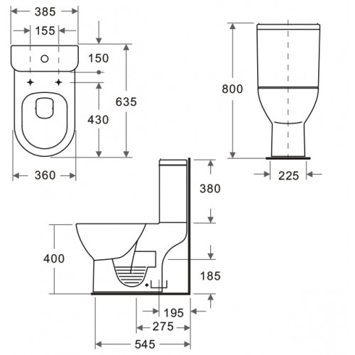 Унітаз-компакт Grace RIVO CT8132 керамічний RIMLESS - 6
