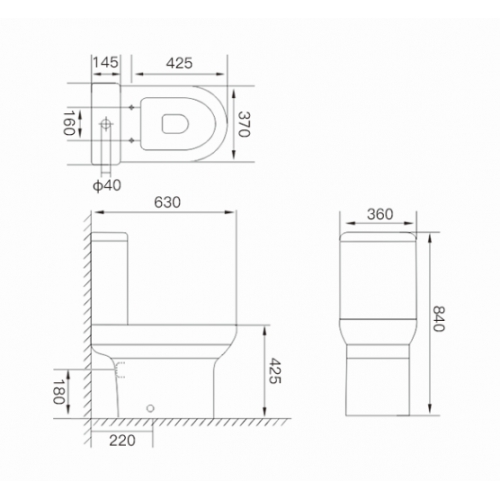 Унітаз-компакт Grace TORA CT8602C керамічний RIMLESS - 7
