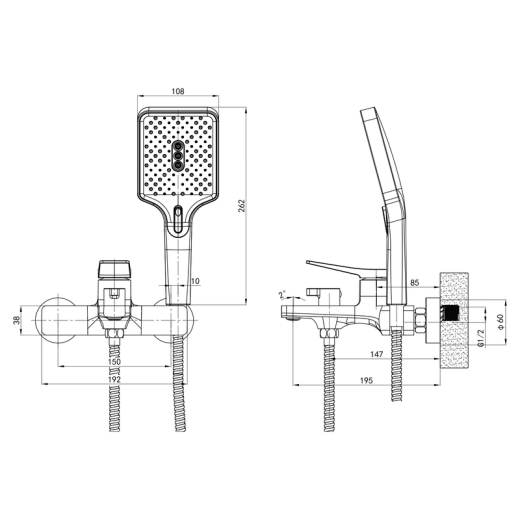 Смеситель для ванны Mixxus Premium Degas 009 (EURO) (MI8248) - 8