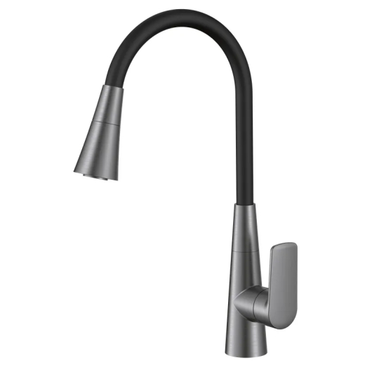 Смеситель для кухни Mixxus Premium Matis 011-T (NUT) Graphite Refl.Black (Цвет граф.+сил.излив черный) (MI8268) - 1