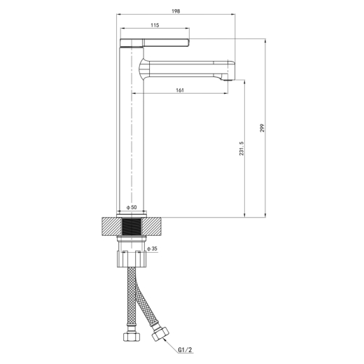 Змішувач для умивальника Mixxus Premium Verdi 001 (NUT) HIGH (MI8241) - 2