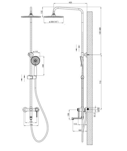 Душова колона зі змішувачем Mixxus Premium Verdi 009-J (MI8244) - 9