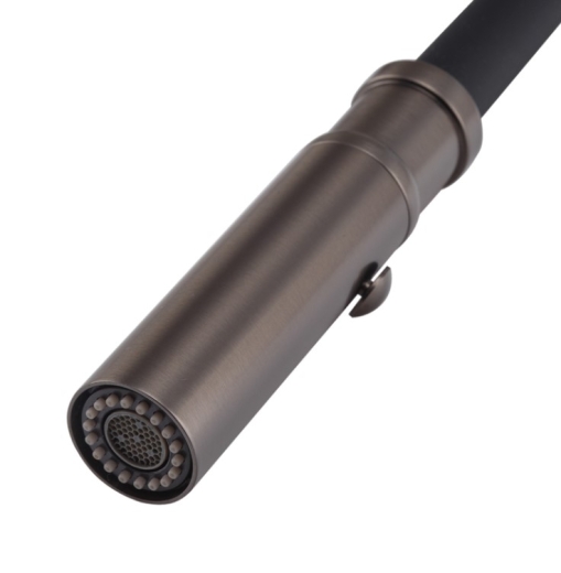 Смеситель для кухни KOER KI-70034-07 из нерж. стали SUS304 (Цвет графит+силик.излив черный) (KR5810) - 5