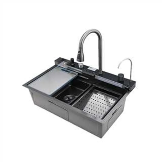 Мийка багатофункціональна Mixxus MH7546-SET-06 Micro Decor Graphite з вбудованим змішувачем з нерж.сталі (MI8414) - 1