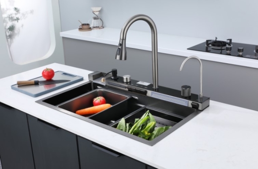 Мийка багатофункціональна Mixxus MH7546-SET-06 Decor Graphite з вбудованим змішувачем з нерж. сталі (MI8464) - 4