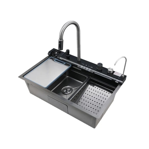Мийка багатофункціональна Zerix ZH7546-SET-05 Decor Graphite з вбудованим змішувачем з нерж.сталі (ZM5592) - 1