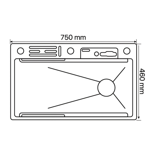 Мийка багатофункціональна Zerix ZH7546-SET-07 Micro Decor Graphite з вбудованим змішувачем з нерж.сталі (ZM5591) - 3