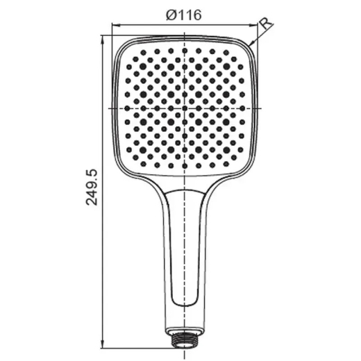 Душевая лейка KOER KP-0402-01 с кнопкой 116мм пластик хром (KR4983) - 2