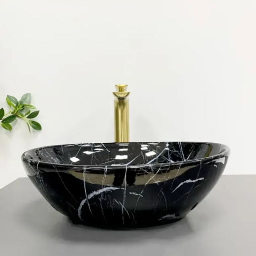 Умывальник (раковина) VBI PARMA BLACK STONE GLOSSY накладной VBI-011014 - 2