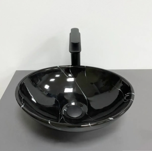 Умывальник (раковина) VBI PARMA BLACK MARMO GLOSSY накладной VBI-011023 - 3