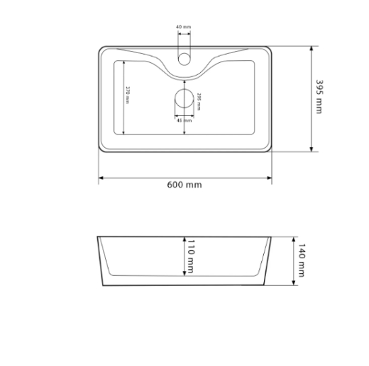 Умывальник (раковина) VBI FORLI XL WHITE накладной VBI-011104 - 2