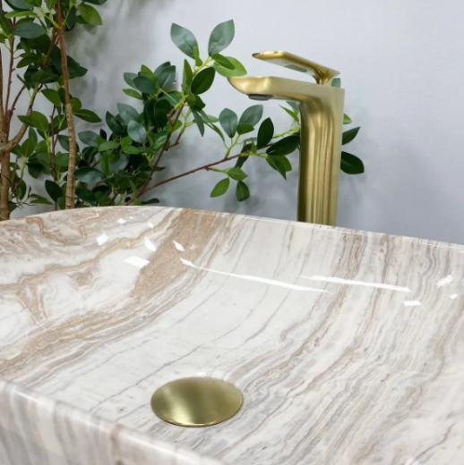 Умывальник (раковина) VBI RAVENNA TRAVERTINE GLOSSY накладной VBI-011204 - 6