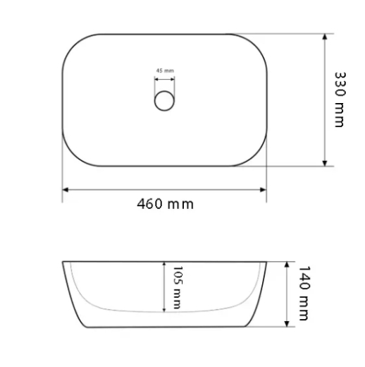Умивальник (раковина) VBI RAVENNA SPACE BLACK MATT накладний VBI-011221 - 5