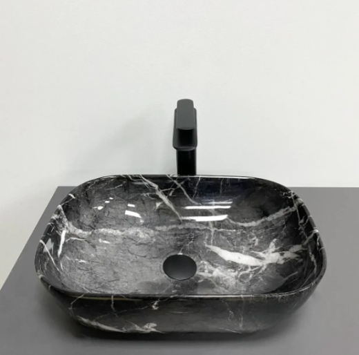 Умивальник (раковина) VBI RAVENNA BLACK OPAL GLOSSY накладний (VBI-011225) - 2