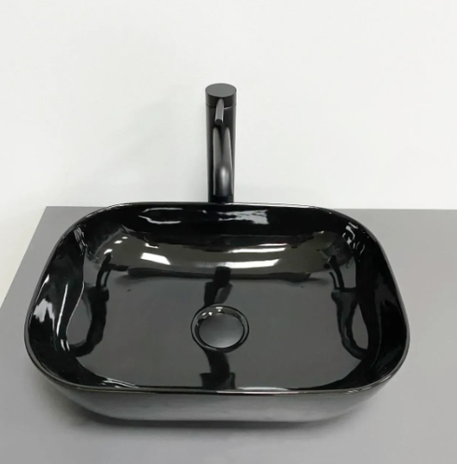 Умивальник (раковина) VBI RAVENNA BLACK GLOSSY накладний (VBI-011227) - 2