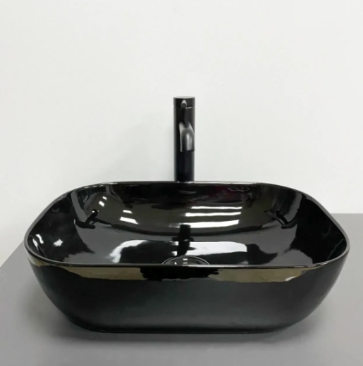 Умивальник (раковина) VBI RAVENNA BLACK GLOSSY накладний (VBI-011227) - 3