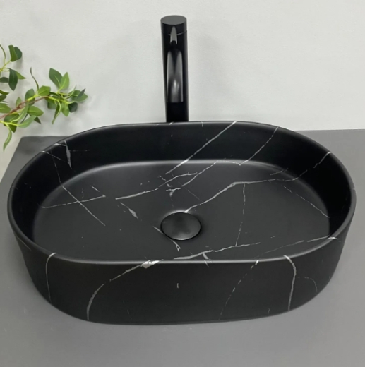 Умивальник (раковина) VBI VERONA 50 BLACK MARMO MATT накладний (VBI-011328) - 1