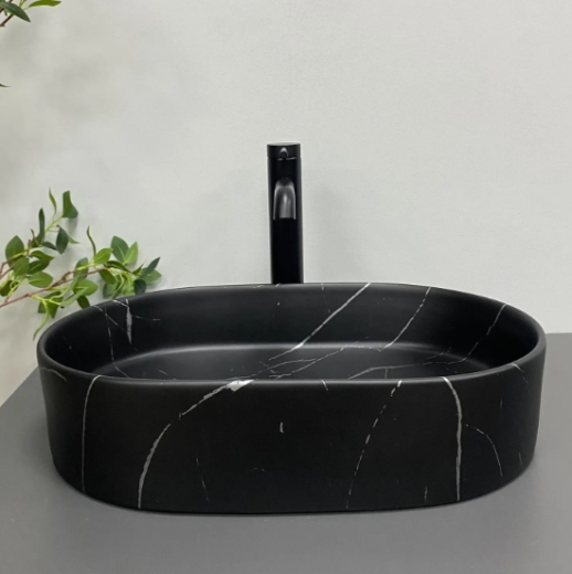 Умивальник (раковина) VBI VERONA 50 BLACK MARMO MATT накладний (VBI-011328) - 2