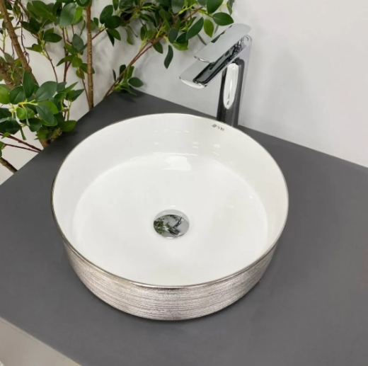 Умивальник (раковина) VBI PRATO BRUSH SILVER WHITE накладний (VBI-011407) - 3