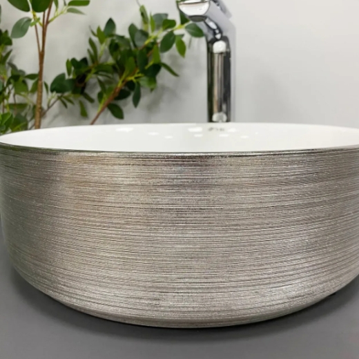 Умивальник (раковина) VBI PRATO BRUSH SILVER WHITE накладний (VBI-011407) - 5