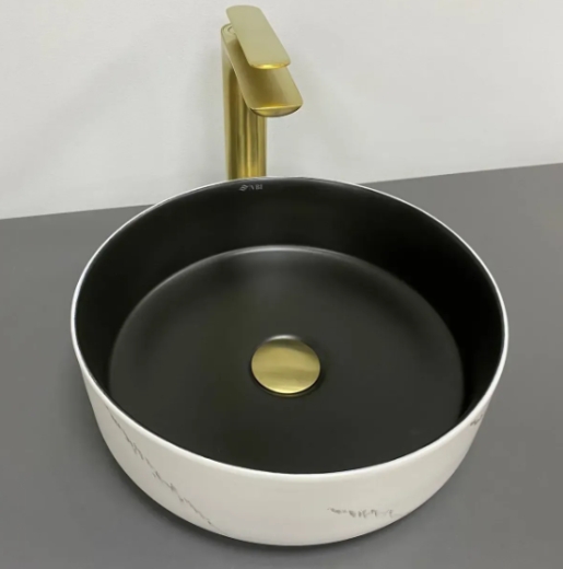 Умивальник (раковина) VBI PRATO WHITE BLACK MARBLE MATT накладний (VBI-011409) - 3