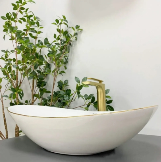 Умивальник (раковина) VBI TURIN WHITE GOLD EDGE накладний (VBI-011508 - 2