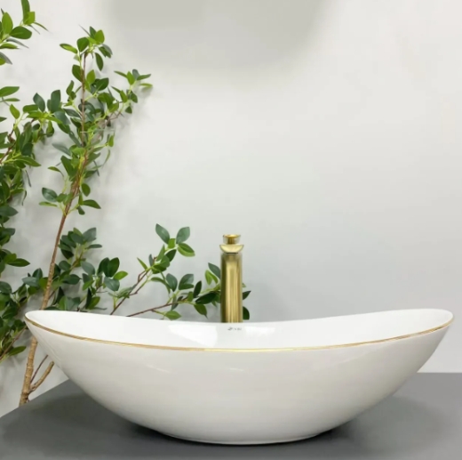 Умивальник (раковина) VBI TURIN WHITE GOLD EDGE накладний (VBI-011508 - 3