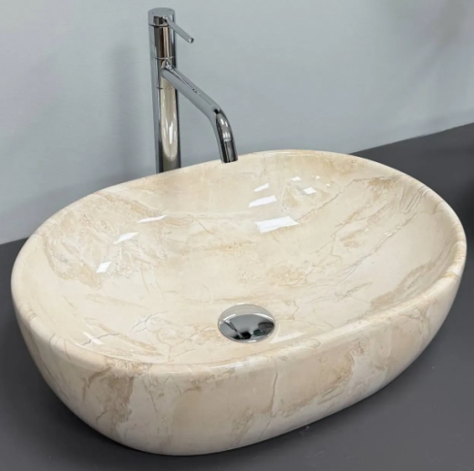 Умывальник (раковина) VBI MODENA S BEIGE STONE GLOSSY накладной VBI-012007 - 2