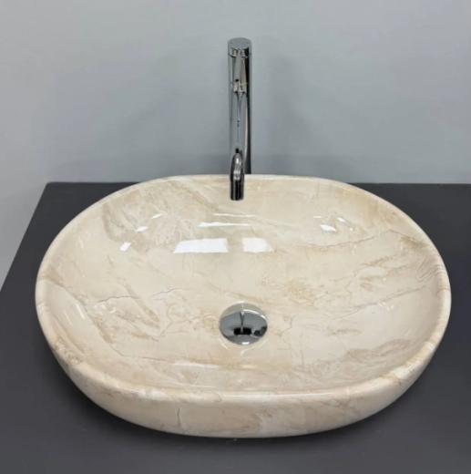 Умывальник (раковина) VBI MODENA S BEIGE STONE GLOSSY накладной VBI-012007 - 4