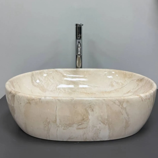 Умывальник (раковина) VBI MODENA S BEIGE STONE GLOSSY накладной VBI-012007 - 5