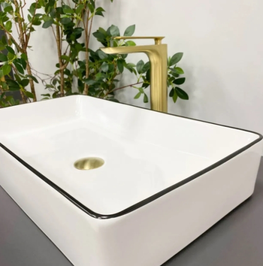 Умывальник (раковина) VBI TRIEST WHITE BLACK EDGE накладной VBI-012710 - 5